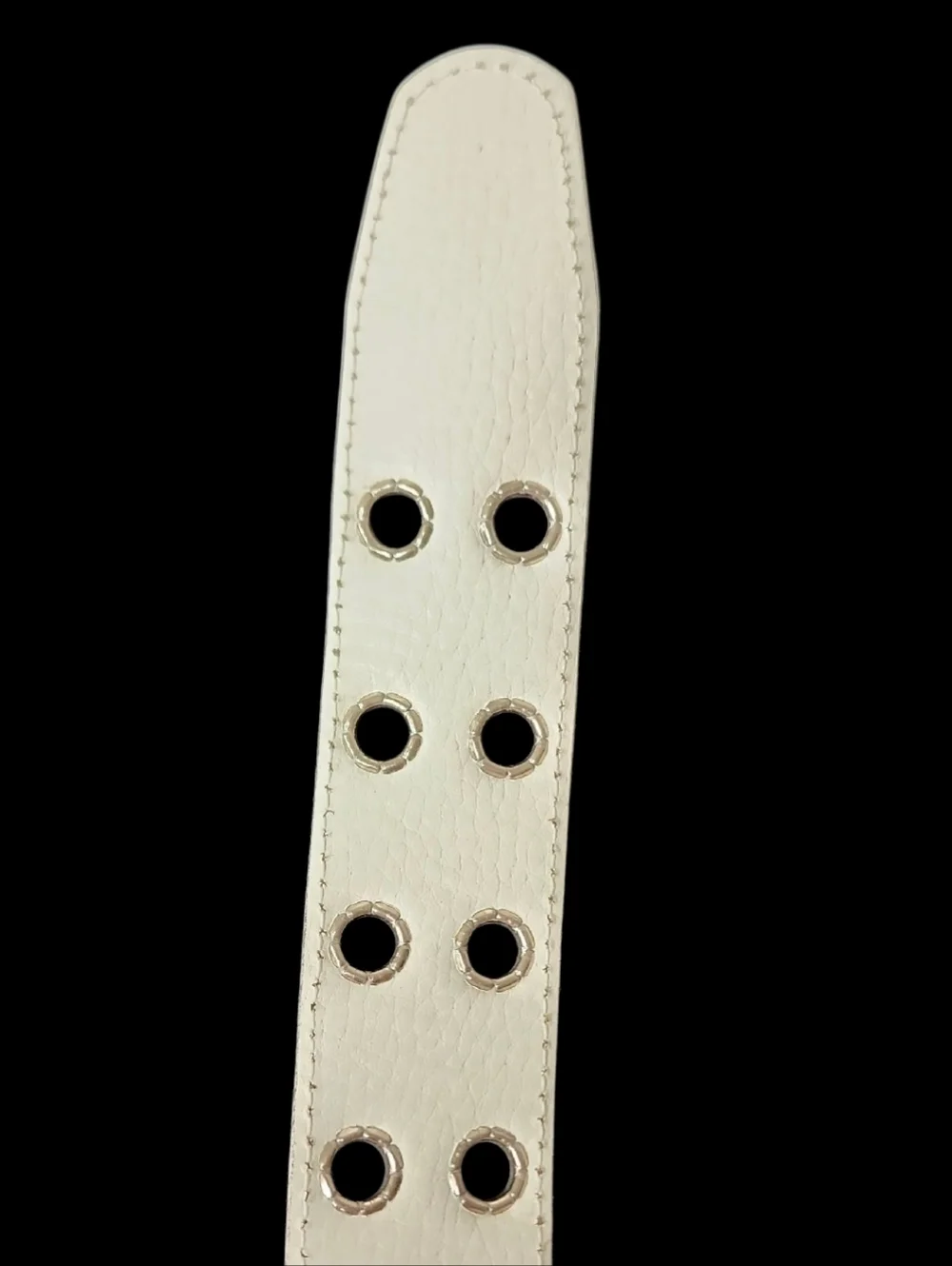 Hot Topic Women's Faux Leather White Double-Row Grommet Studded Belt Size XL